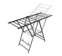 SnamicE Tendedero de Ropa de aleación de Aluminio, tendedero Plegable de 3 Niveles, estación de Secado de Prendas con alas Ajustables en Altura, para Interiores, Color,Upgraded-black-160CM