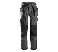Snickers FlexiWork capa de suelo de trabajoitshose w. bolsillos de funda, EN 14404 acero gris-negro 120