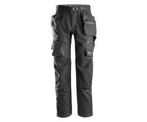 Snickers FlexiWork capa de suelo de trabajoitshose w. Bolsillos para fundas, EN 14404 Negro 200