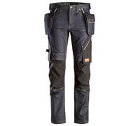 Snickers FlexiWork vaquero de trabajoitpantalón c. bolsillos tipo funda, EN 14404 Denim-negro 100