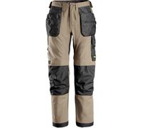Snickers Vestuario Laboral AllroundWork Canvas+ Stretch Arbeitshose wit Bolsillos tipo funda Caqui/Negro 156