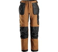 Snickers Vestuario Laboral AllroundWork Canvas+ Stretch Arbeitshose wit Bolsillos tipo funda Marrón/Negro 48