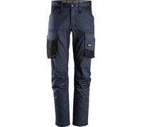 Snickers Vestuario Laboral AllroundWork Stretch pantalón de trabajoitsin rodilleras Azul marino/negro 152
