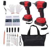 Snnozy Taladro Percutor Profesional 21 V, Taladro Percutor y Llave Multiusos, Accesorios con Bolsa de Tela, Set 21 V 40 Nm Función (Enchufe europeo 230V)