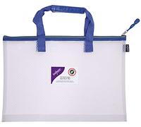 Snopake 15871 - Bolsa para Libros (1 Unidad, tamaño A4+), diseño de Malla EVA de Alta Capacidad, Color Transparente y Azul