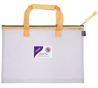 Snopake 15873 - Bolsa para libros (1 unidad, tamaño A4+), diseño de malla EVA de alta capacidad, color transparente y amarillo