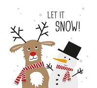 Snow Friends - Servilletas de papel (20 unidades), diseño navideño