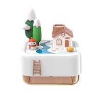 Snow House Mini Desk Humidifier - Chimney Mist | USB | Quiet 360ML Water Tank Desktop Vaporizer With Warm & Colorful Night Lights, Auto Timer Decor Gift For Bedroom Office