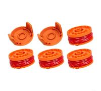 Snowchecking Paquete de 4 carretes para cortacésped con línea de nailon de 16 mm, cable rojo de alta visibilidad y diseño de cambio rápido para modelos WORX WG105 a WG124 Series (4 piezas)