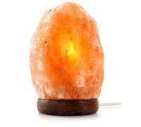 SNOWDVANCE Lampara de Sal Natural del Himalaya 2-3kg Talla Mediana Base de Madera Cable y Bombilla Incluidos Luz Ambiente Dormitorio Ionizador Natural Cristal Rosa Original