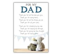 Snuggly Bumpkins For My Dad - Tarjeta de cumpleaños, diseño con texto en inglés "Cute Greeting", multicolor