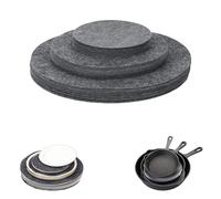 SNZ Protector de Sartenes - Juego de 18 Piezas (12cm/19cm/26cm) - Separador de Sartenes de Fieltro Antideslizante - Salvamanteles para Ollas Calientes, Tefal, WMF, ELO - Gris