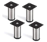 SO-Tech® Juego de 4 Patas de Mueble Pata del Armario Lukas Ø 42 mm Altura Ajustable Acero Fino Altura 100 mm