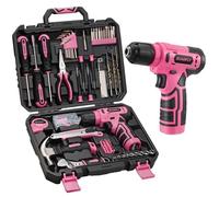SOARFLY Juego de herramientas de taladro inalámbrico de 8 V, kit de reparación del hogar de 157 piezas con estuche de almacenamiento, herramientas manuales para el hogar para mujeres y hombres