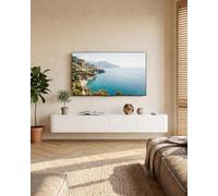 Soayone Mueble de TV blanco de 140 cm, para colgar en la pared, mueble bajo para TV con cajones, mueble para TV y mueble de televisión, mesa de TV para salón