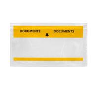 Sobre autoadhesivo portadocumentos | Q-CONNECT - Pack de 100 sobres, multilingüe, 225x122 mm, ventana totalmente transparente, adhesivo // Ref: KF21725