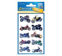 Sobre con 1 hoja 76x120mm y 10 pegatinas 3d motocicletas avery 53750