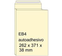 Sobre de muestras con fuelle crema | 262 x 371 x 38 mm | EB4 | adhesivo | 10 unidades