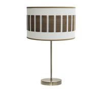 Abrila Ivanna Blanco/Madera Oscura - Lámpara Sobremesa Moderno 1Xe27 30 Cm