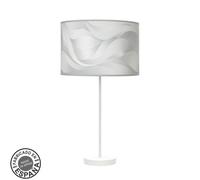 Abrila Moda Blanco/Ola Gris - Lámpara Sobremesa Moderno 1Xe27 30 Cm