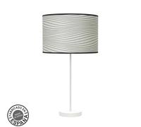 Abrila Moda Blanco/Surco Gris - Lámpara Sobremesa Moderno 1Xe27 30 Cm