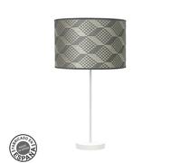 Abrila Moda Blanco/Tetris Gris - Lámpara Sobremesa Moderno 1Xe27 30 Cm