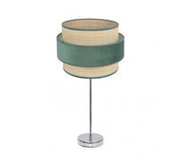 Sobremesa alto reyes 1xe27 cromo/natural-verde 64x30x30 cm