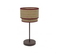 Sobremesa alto roque 1xe27 natural/rojo 60x30x30 cm
