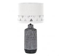 Sobremesa ceramica mos 1xe27 zinc pantalla blanca 42,5x24x24 cm