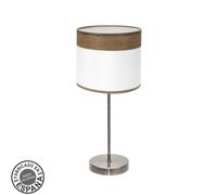 Sobremesa cloe 1xe14 cuero/blanca-madera oscura 42x18x18 cm