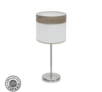 Sobremesa cloe 1xe14 niquel/blanca-madera gris 42x18x18 cm