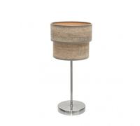Sobremesa doble smile 1xe14 niquel/madera gris 44x18x18 cm