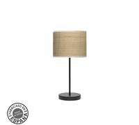 Abrila Moda Negro/Cañizo Claro - Lámpara Sobremesa Moderno 1Xe14 17 Cm