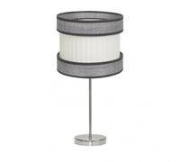 Abrila Home Níquel/Gris-Beis - Lámpara Sobremesa Moderno 1Xe27 30 Cm