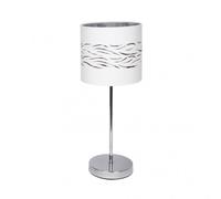 Abrila Niebla Cromo/Blanca-Plata - Lámpara Sobremesa Moderno 1Xe14 17 Cm