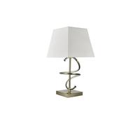 Sobremesa Nueva York 8w 4000k+1xe27 Cuero Pantalla Blanco Roto 600lm 44x23x23 Cm