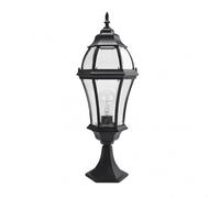 Sobremuro exterior aluminio becrux 1xe27 negro 64,5x21x21 cm ip44