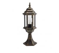 Fabrilamp Lámpara sobremuro exterior Pollux Aluminio 1xE27 Negro/Oro 48,5x17x17 cm IP44