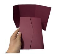 Sobres 50 Uds. Tarjeta de bolsillo en blanco invitación DIY sobre papel boda(Dark red)