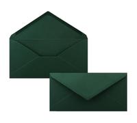 Sobres, 50 unidades, color verde pino, formato DL, 110 x 220 mm (11 x 22 cm), adhesivo húmedo, sin ventana, ideales para tarjetas de invitación FarbenFroh by GUSTAV NEUSER