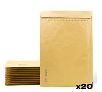 Sobres Acolchados, Sobres de Burbujas, Sobres Acolchados de Burbujas Kraft con Cierre Autoadhesivo, Bolsas para Envíos de Ropa, Sobres Acolchados Kraft - SIDI (120x215mm, 20 uds)