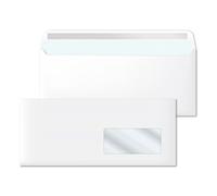 Sobres Blancos, Sobres de Papel, Sobres Papel Americanos Con Ventana Derecha, Sobres de Envio para Documentos, Sobre con Cierre Autoadhesivo Papel Blanco tamaño 220 x 110 mm - SIDI (2000 unds)