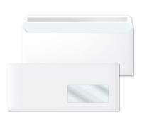 Sobres de Papel Blanco Americanos, Sobres DL (115 x 225 mm) con Ventana Derecha, Sobres Papel Blancos para Cartas, Sobres Papel 90 g/m2, Cierre Autoadhesivo - Ofituria (200 unds)