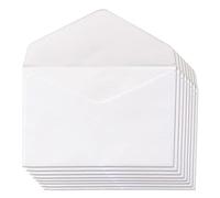 Sobres de Papel Blanco, Sobres Pequeños con Solapa para Invitaciones de Cumpleaños, Boda o Comunión, Sobres para Tarjetas de Visita Medida 70 x 105 mm · m-office (50 uds)
