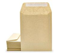 Sobres de Papel Kraft con Tira de Silicona para Invitaciones o Bolsitas de regalo de invitados en Bodas, Comuniones o Bautizos. Sobres para joyas o semillas - Ofituria (200 sobres, 120 x 176 mm)