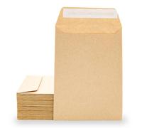 Sobres de Papel Kraft con Tira de Silicona para Invitaciones o Bolsitas de regalo de invitados en Bodas, Comuniones o Bautizos. Sobres para joyas o semillas - Ofituria (500 sobres, 100 x 145 mm)