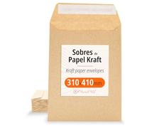 Sobres de Papel Kraft, Sobres para Documentos, Regalos, Invitaciones Boda y Envíos, Bolsas de Papel Resistentes, Versátiles para Todas las Ocasiones, Tamaño Grande - Ofituria (310x410, 200 uds)