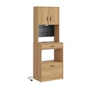 SoBuy: Armario alto, mueble de almacenamiento, madera de haya, estilo escandinavo, modelo FSB98-E-N
