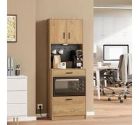 SoBuy: Armario alto, mueble de almacenamiento, madera de haya, estilo escandinavo, modelo FSB98-E-N