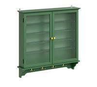 Sobuy armario colgante con vitrina y fsb114-e-sy | verde oscuro | 68.0x13.5x68.5 cm | mdf lacado y cristal templado 68.5 cm